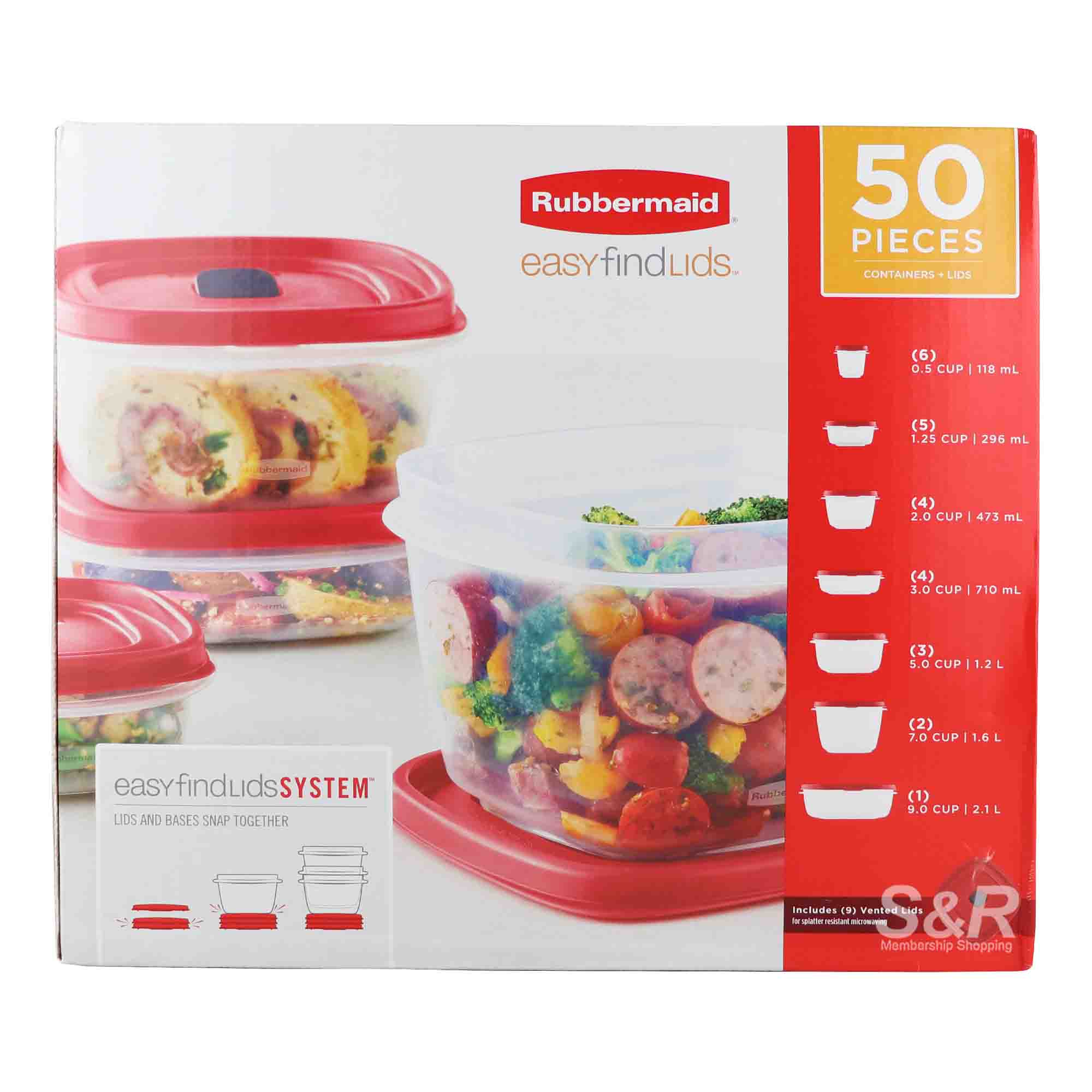 Rubbermaid EasyFindLids Food Containers 50pcs